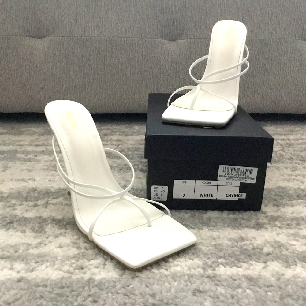 PLT White Heeled Sandals